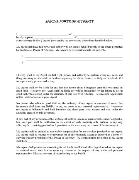 Sars Special Power Of Attorney Form Download Pdf Free 10 Sample