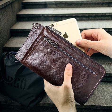 Genuine Leather Luxury Mens Clutch Wallet