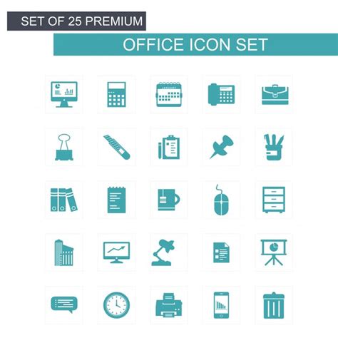 Premium Vector Office Icons Set Vector