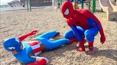 Spiderman Vs Captain Americarematchsuperhero Battle In Real Life