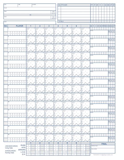 Baseball Printable Score Sheet Calendar Printable