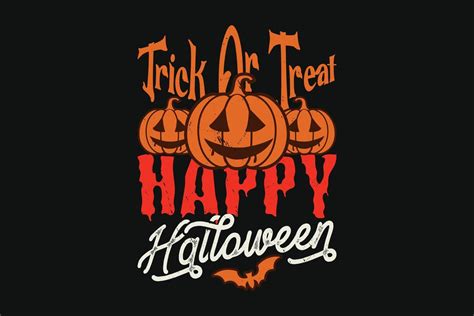 Halloween T Shirt Design Trick Or Treat Happy Halloween 4236367 Vector Art At Vecteezy