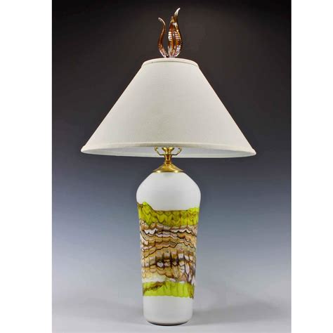 Gartner Blade Art Glass Opal Table Lamp Hand Blown Art Glass Lamps Sweetheart Gallery