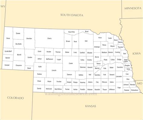 Nebraska County Map Printable