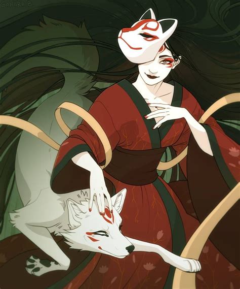Inari Goddess Of Foxes And Fertility By SaharaBern Japanese Goddess