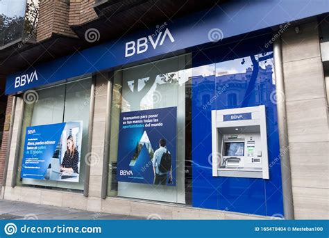 Bbva Logo On Bbva Bank Branch Office Bbva Is The Second Largest Bank