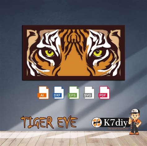 Tiger Eye Home Decor Diy Art Multi Layer Cut Set Laser Cut Etsy