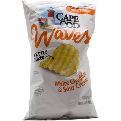 Cape Cod Waves Potato Chips Kettle Cooked White Cheddar And Sour Cream