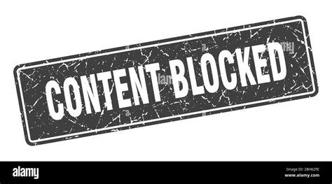 Content Blocked Stamp Content Blocked Vintage Black Label Sign Stock