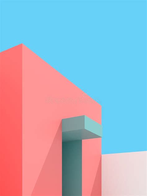 3d Illustration Of Abstract Architecture Background Minimal