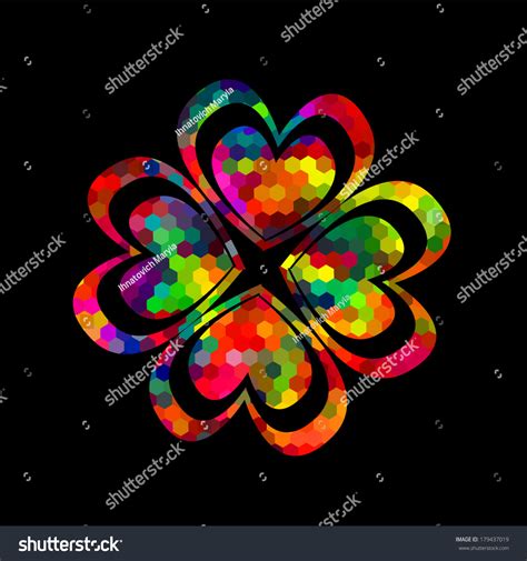 Rainbow Colored Four Leaf Clover Vector 179437019 Shutterstock
