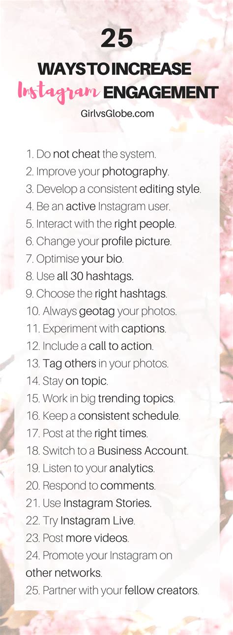 25 Ways To Increase Instagram Engagement Girl Vs Globe
