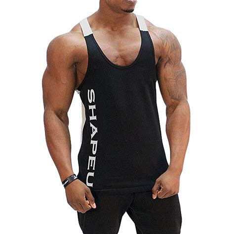 Black Men Tank Top Gym Clothing Ropa Hombre Bodybuilding Letter Print