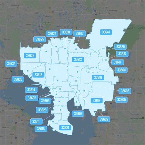Tampa Florida Map With Zip Codes