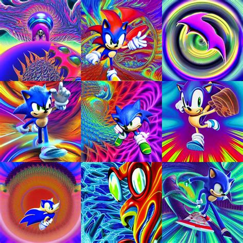 Sonic The Hedgehog In A Surreal Sharp Detailed Stable Diffusion