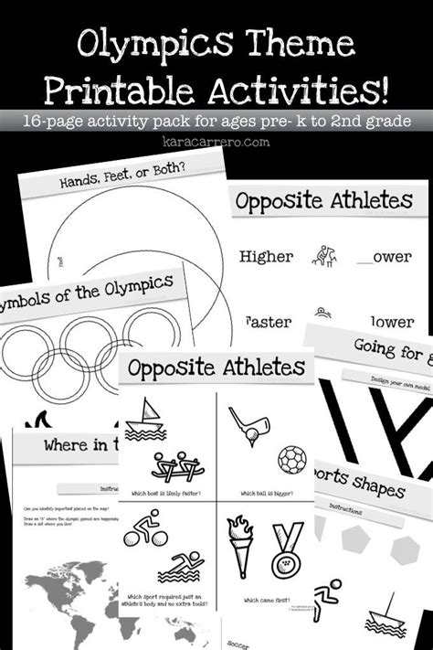 Olympics Unit Theme Printables And Activities Free Early Childhood