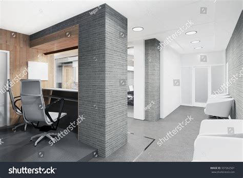 Office Lobby Reception Desk Visualization Stock Illustration 337262501