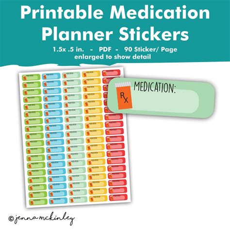 Printable Medication Reminder Planner Stickers Daily Weekly Etsy