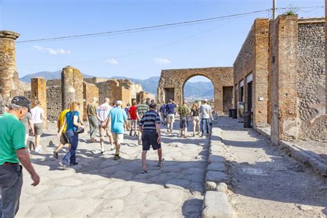 The City Of Pompeii Buried Under A Layer Of Ash By The Volcano Mount