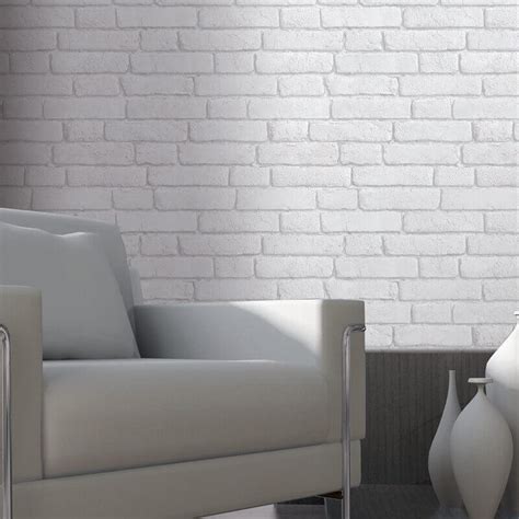 Muriva Brick 3d Effect Wallpaper In White J30309