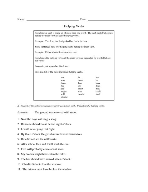 16 Helping Verb Worksheets 3rd Grade