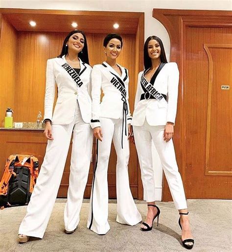 Miss Universe 2018 Pageant Planet Black And White Interview Suits