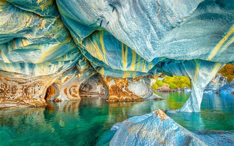 Nature Landscape Lake Cave Chile Colorful Water