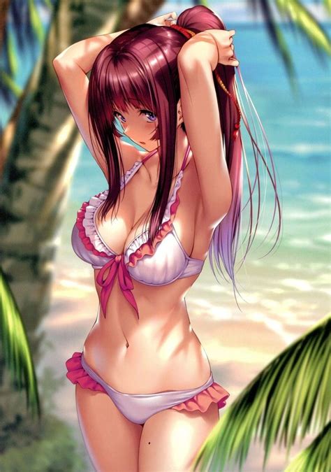 Anime Art Swimsuit Bikini Colorful Collar My XXX Hot Girl