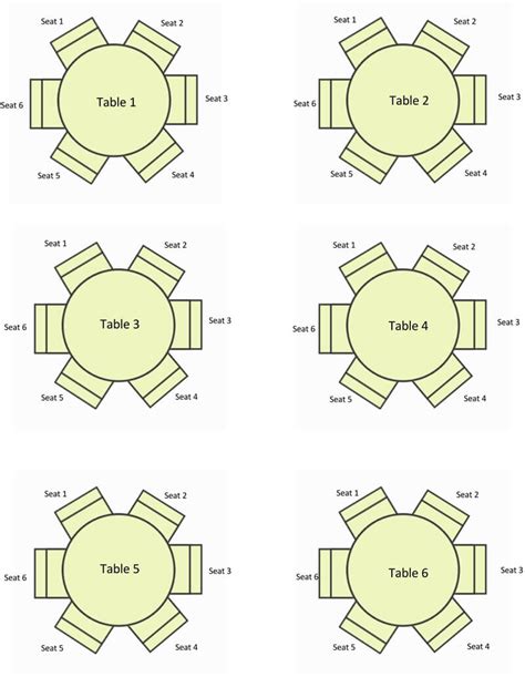 Seating Chart Template Round Tables Printable Templates