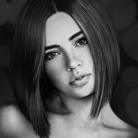 Beautiful Girl Portrait Drawing In 2023 Background Free