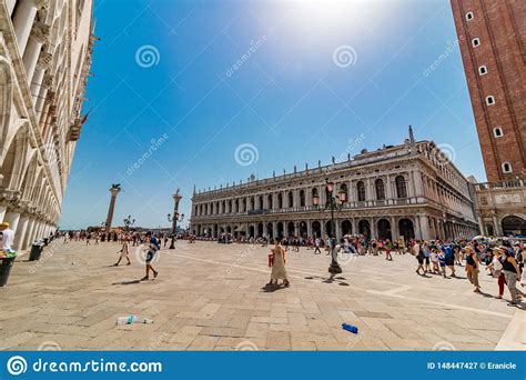 San Marco Square Piazza With Lot Of Tourists In Venice Editorial Photography Image Of House
