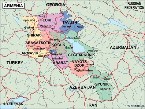 Armenia Political Map Illustrator Vector Eps Maps Eps Illustrator Map