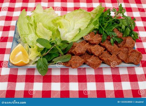 Traditional Turkish Appetizer Cigkofte Turkish Food Stock Photo
