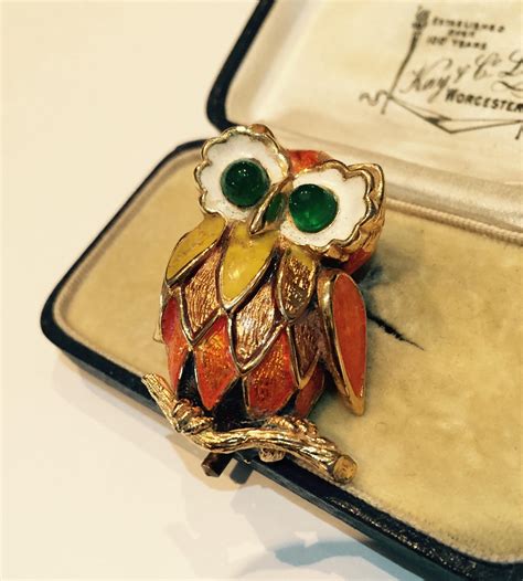 Vintage Owl Brooch Owl Pin Owl Jewellery Owl Brooch Fantastic Costume Piece