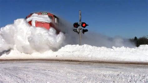Striking Video Captures Train Plowing Through Deep Snow Drifts Ctv News