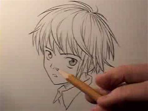 Different stages in drawing anime eyes. How To Draw Manga Hair: Boys - YouTube