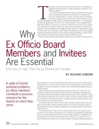 ex officio board members and invitees are essential why circle