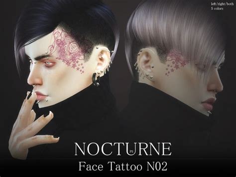 Pralinesims Face Tattoo Nocturne N02 Sims 4 Sims 4 Cc Makeup Sims