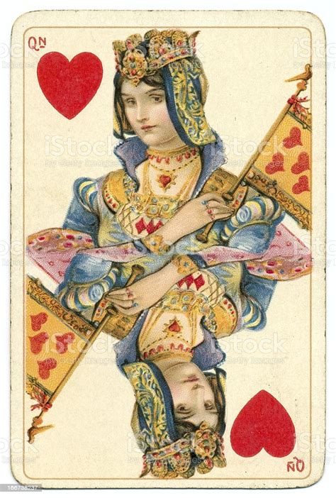 Queen Of Hearts Rare Dondorf Shakespeare Antique Playing Card Stock Photo And More Pictures Of