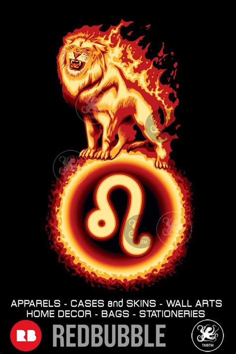 Leo Zodiac Sign Fire Lion T Shirts And Redbubble Products Fire Lion