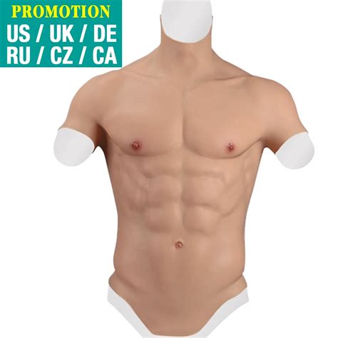 Dokier Fake Chest Muscle Male Suit Soft Silicone Men Artificial Simulation Muscles Cosplay
