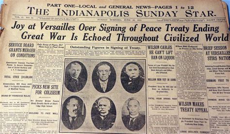 Wwi Newspaper Jun 29 1919 Treaty Of Versailles Wilson Upbeat