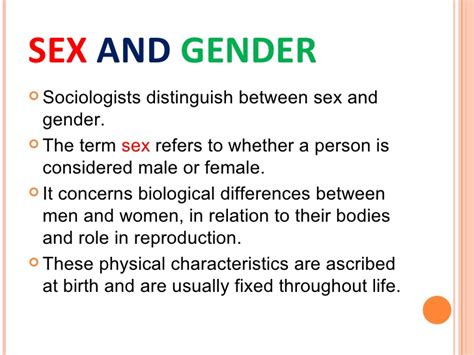 Sociology Sex And Gender Glossary Of Psychological Terms