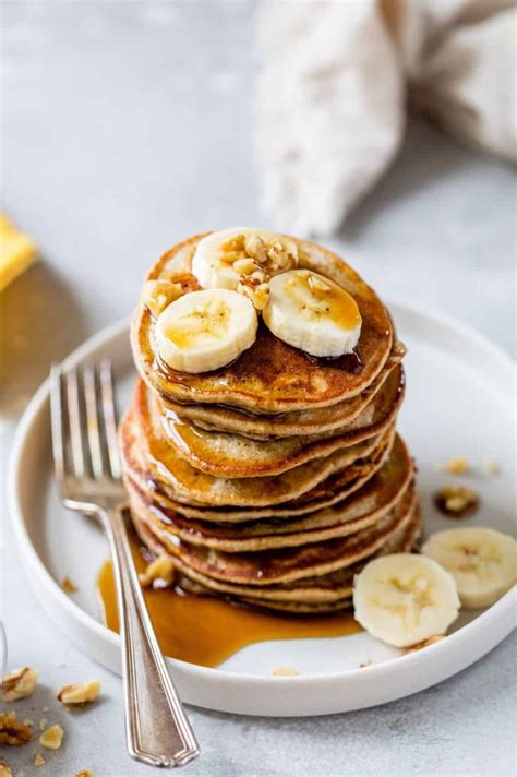 Banana Oatmeal Pancakes Healthy Gluten Free Recipe Clean And Delicious