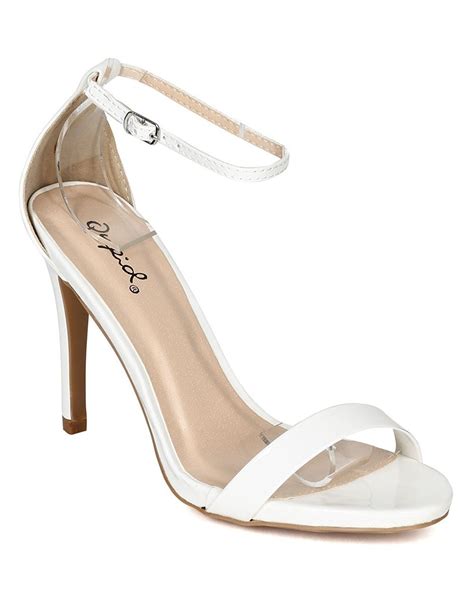 Qupid Cd31 Women Patent Open Toe Single Band Dressy Stiletto Sandal White Check This Awesome