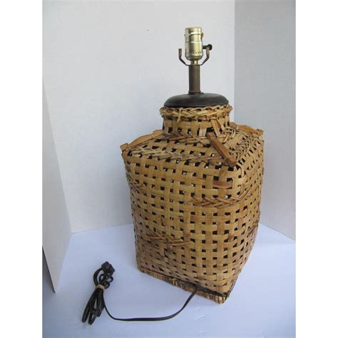 Metal monterey 26 table lamp set (set of 2) by three posts™. Image of Vintage Asian Rattan Basket Lamp | Lamp, Rattan ...
