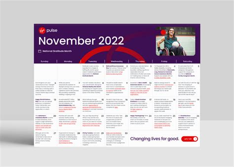 November 2022 Mental Wellbeing Calendar Virgin Pulse