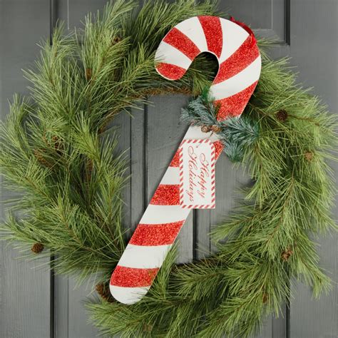 23 Wooden Candy Cane Decoration Red And White 82750rdwt