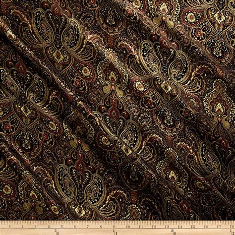 Paisley Satin Brocade Blackmulti From Fabricdotcom This Beautiful