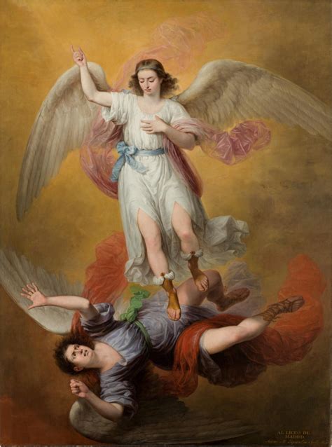 The Fall Of Lucifer Antonio Maria Esquivel Oil On Canvas 1840 Rart